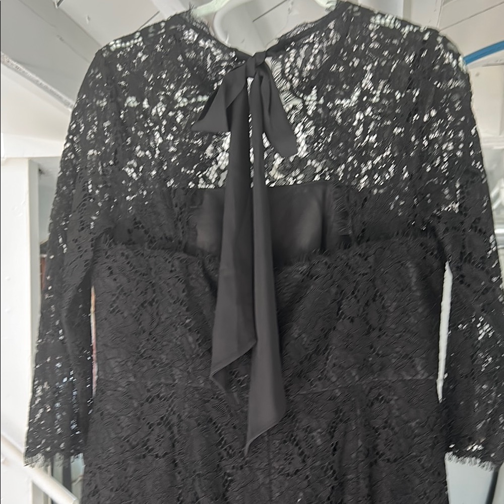 J. Crew Black Lace Long Sleeve Dress - Picture 3 of 7